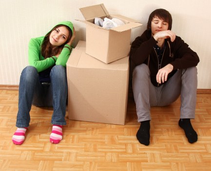 Moving boxes and home contents arranged for a house move in Harrow