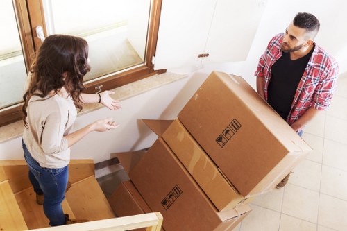 Furniture and boxes loaded into a moving van for Harrow customer