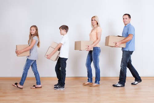 Household items loaded into a moving truck in Harrow