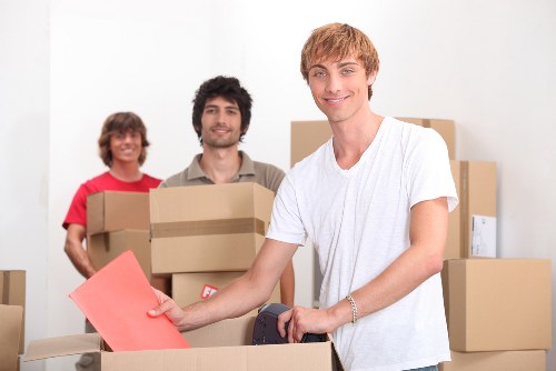 Office furniture and equipment prepared for a move in Harrow